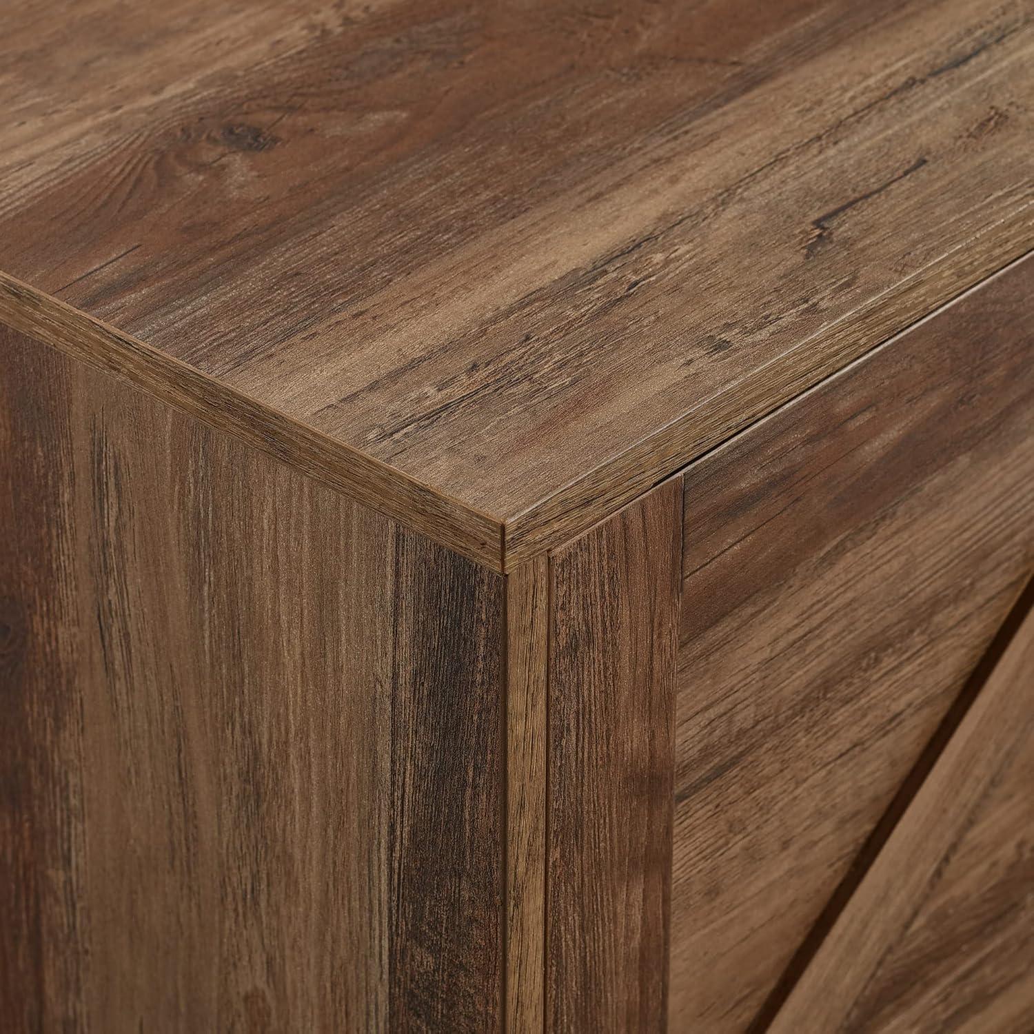 imageWalker Edison Tinsley Rustic BarnDoor Low Stand for TVs up to 80 Inches 70 Inch Grey WashRustic Oak