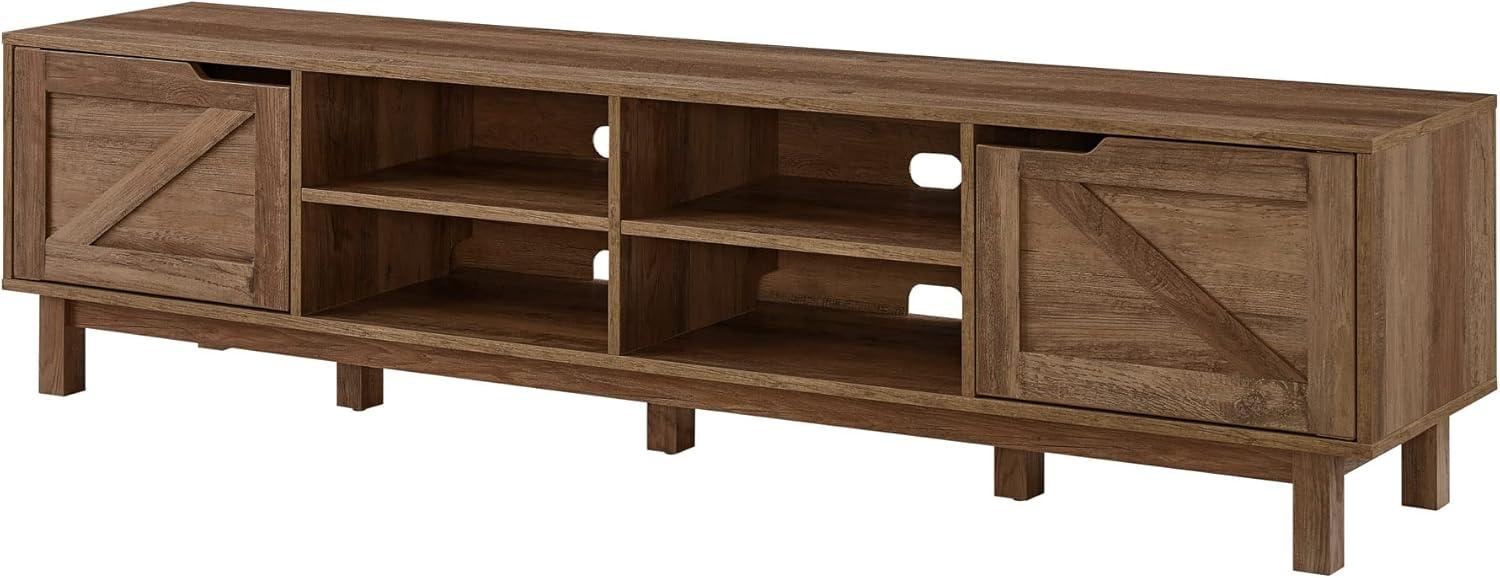 imageWalker Edison Tinsley Rustic BarnDoor Low Stand for TVs up to 80 Inches 70 Inch Grey WashRustic Oak