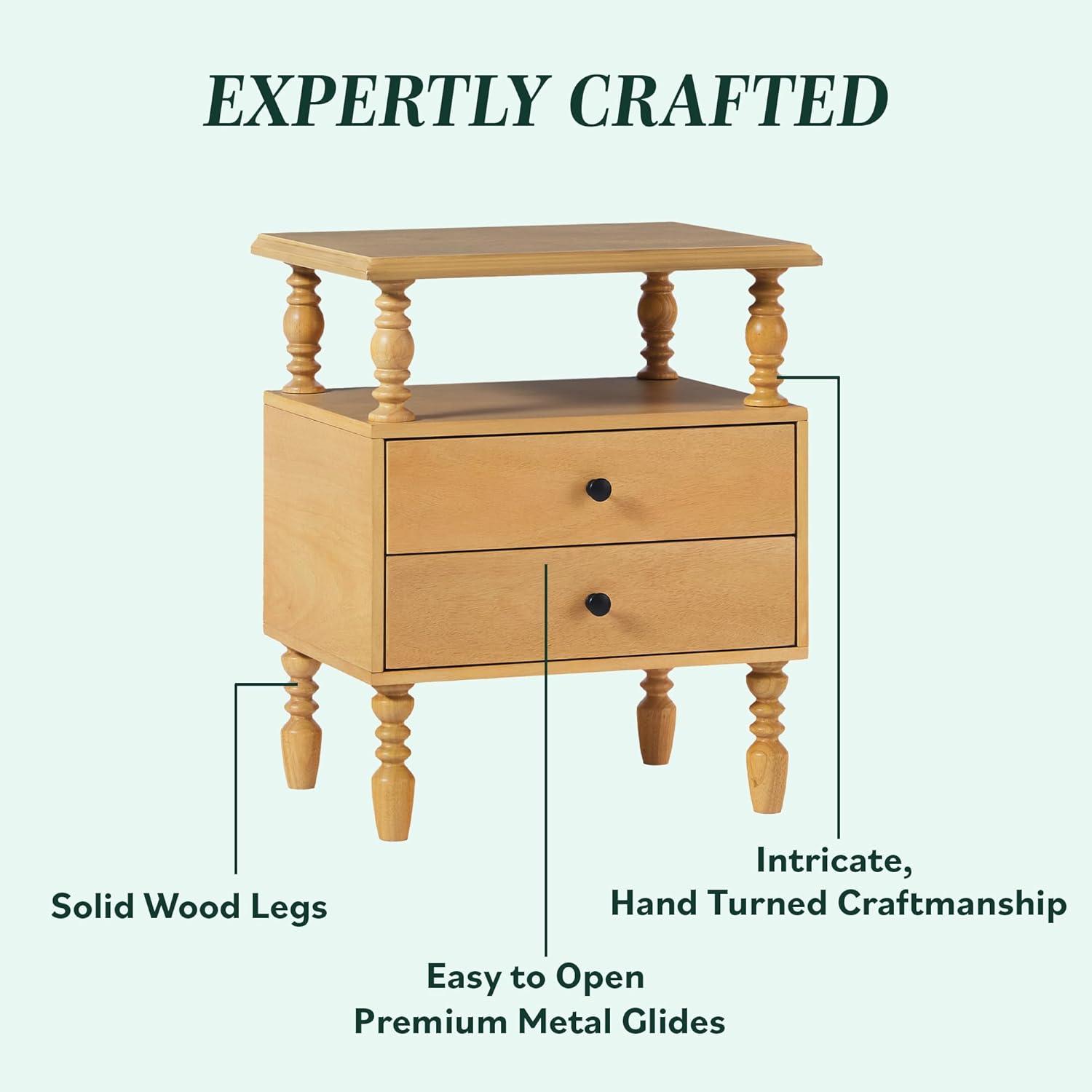 imageWalker Edison Traditional EZ Assembly Vivienne Two 2Drawer Nightstands and 6Drawer Dresser 3Piece Natural