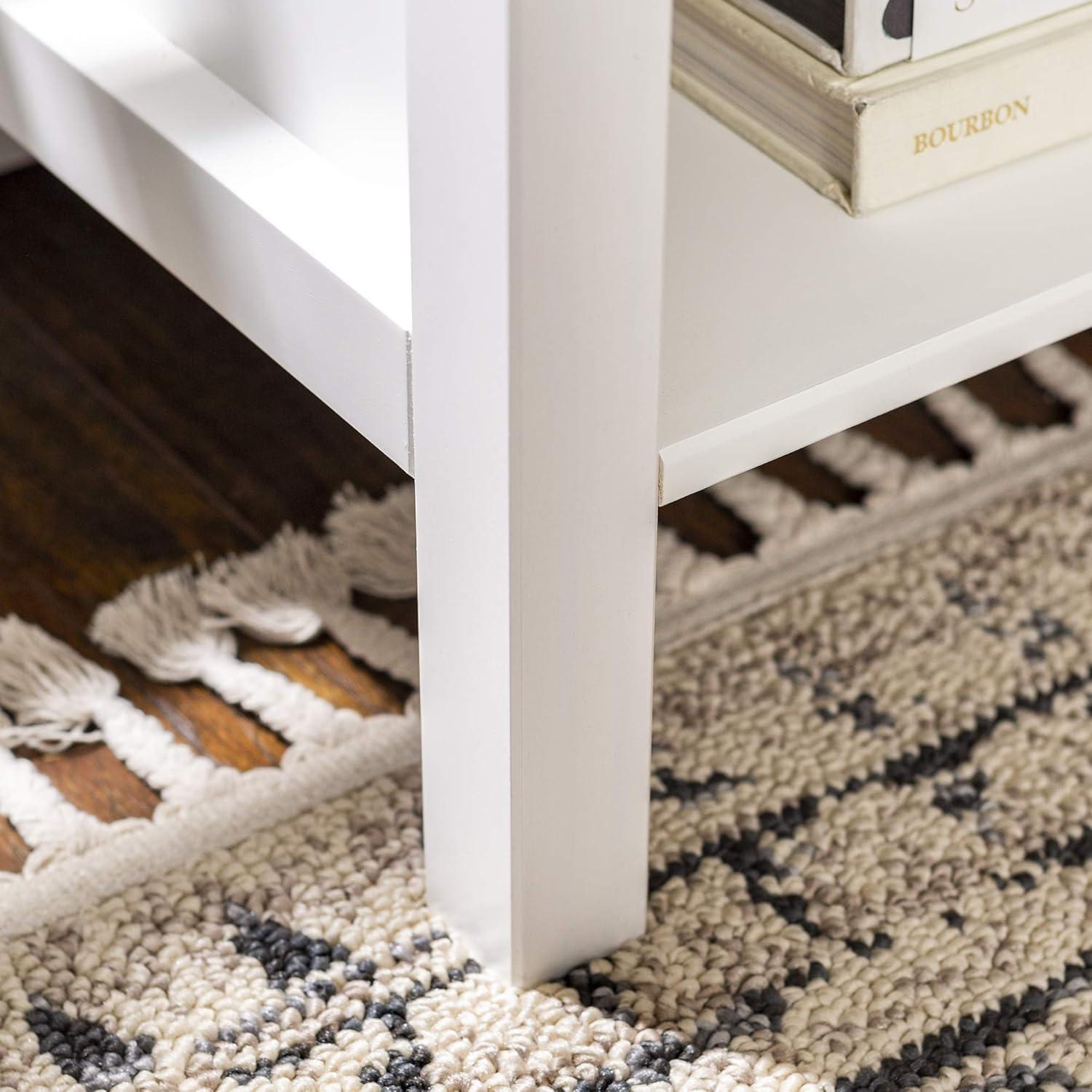 imageWalker Edison Traditional Simple Wood Rectangle Side Table Living Room Storage Small End Table 1 Drawer BlackWhite