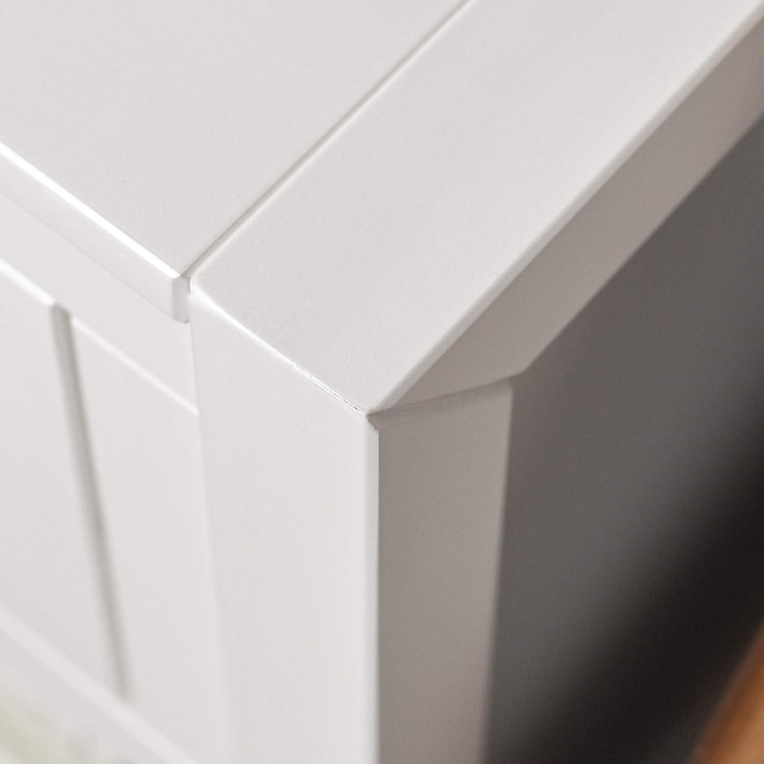 imageWalker Edison Traditional Simple Wood Rectangle Side Table Living Room Storage Small End Table 1 Drawer BlackWhite