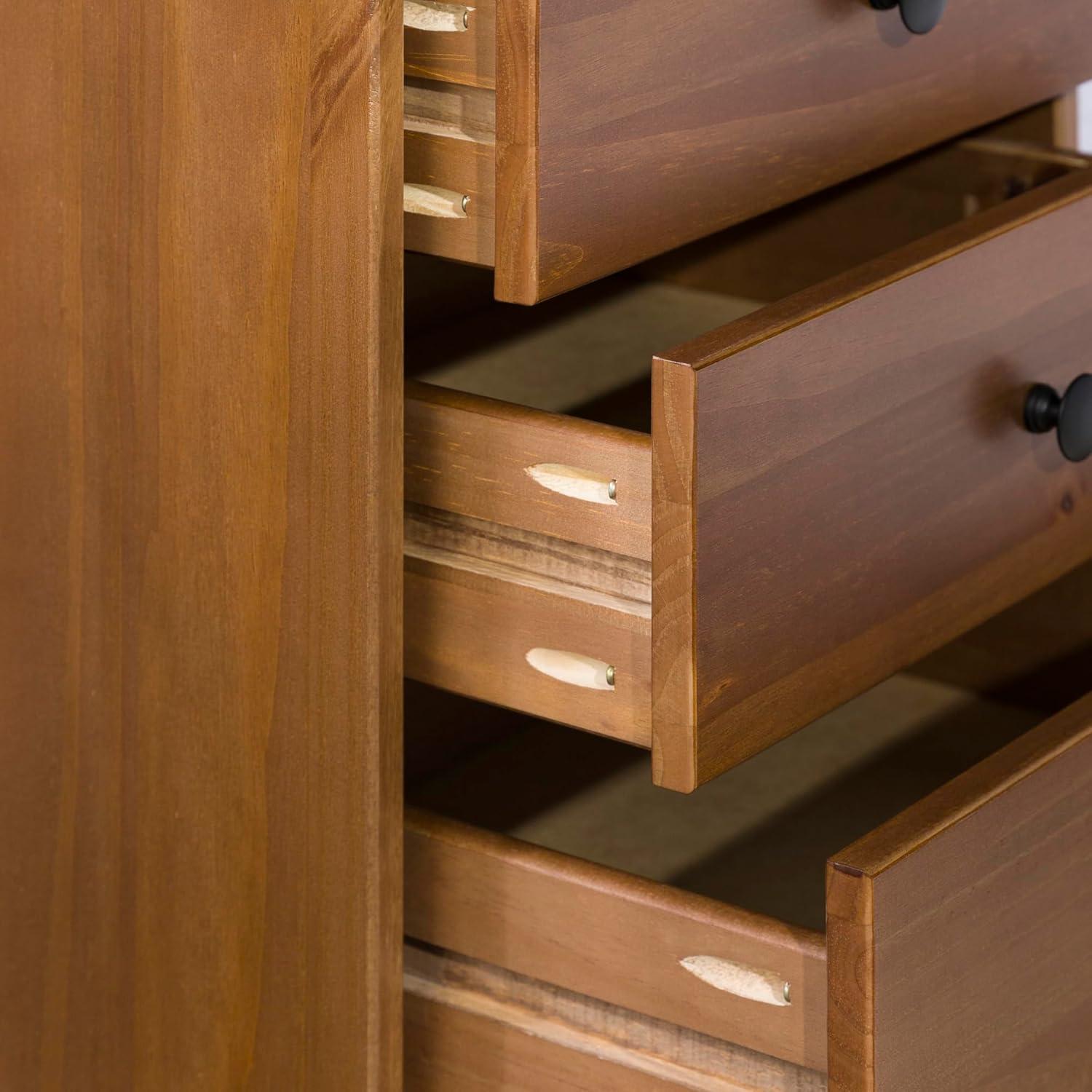 imageWalker Edison Traditional Wood 3 Drawer Nightstand Side Table Bedroom Storage Drawer and Shelf Bedside End Table 18 Inch CaramelCaramel