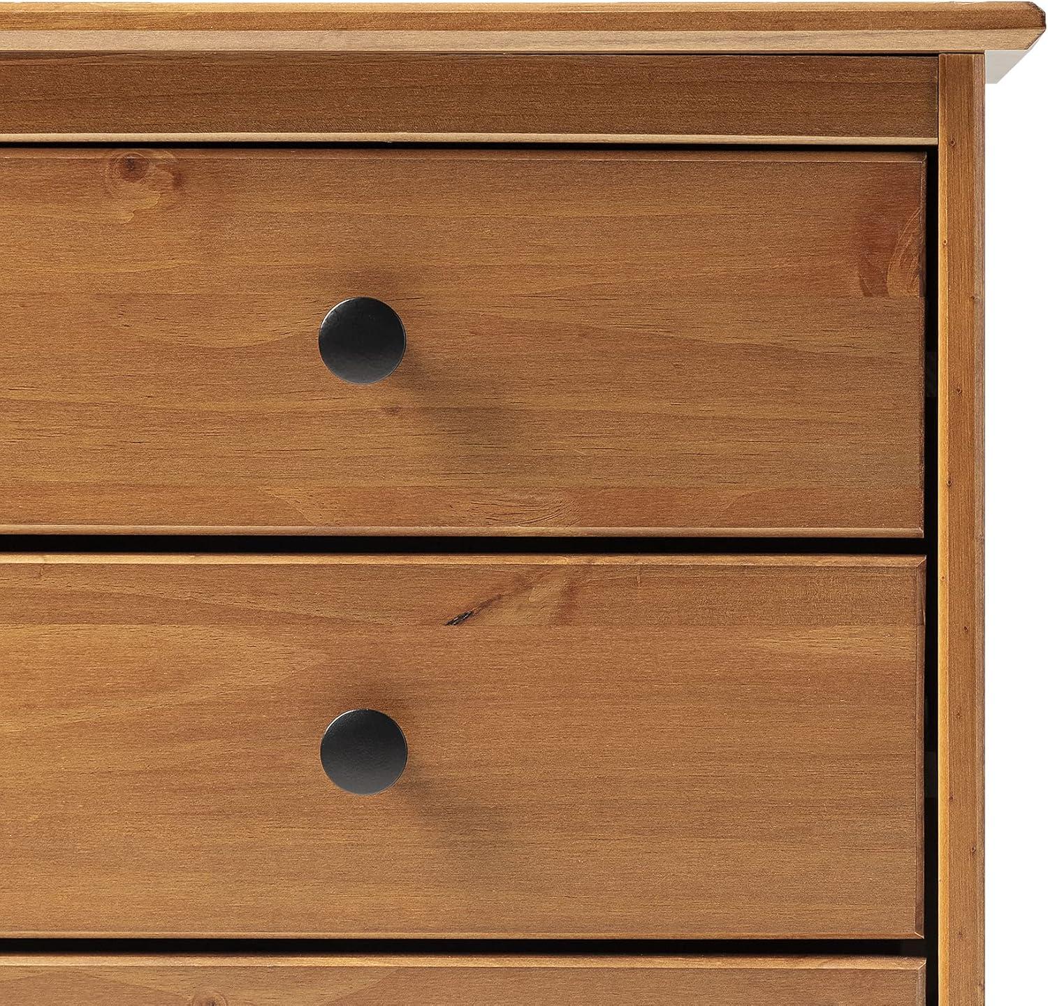 imageWalker Edison Traditional Wood 3 Drawer Nightstand Side Table Bedroom Storage Drawer and Shelf Bedside End Table 18 Inch CaramelCaramel