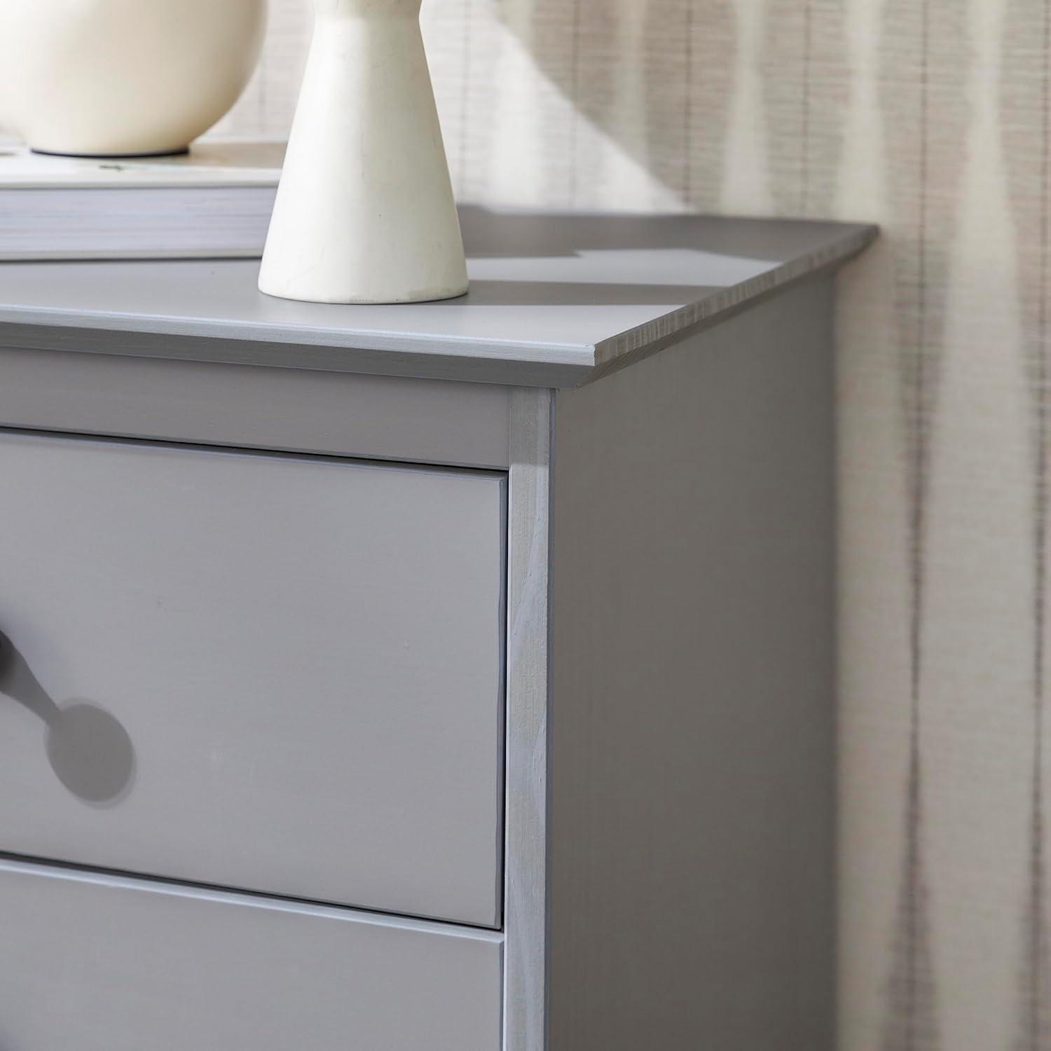 imageWalker Edison Traditional Wood 3 Drawer Nightstand Side Table Bedroom Storage Drawer and Shelf Bedside End Table 18 Inch CaramelGrey