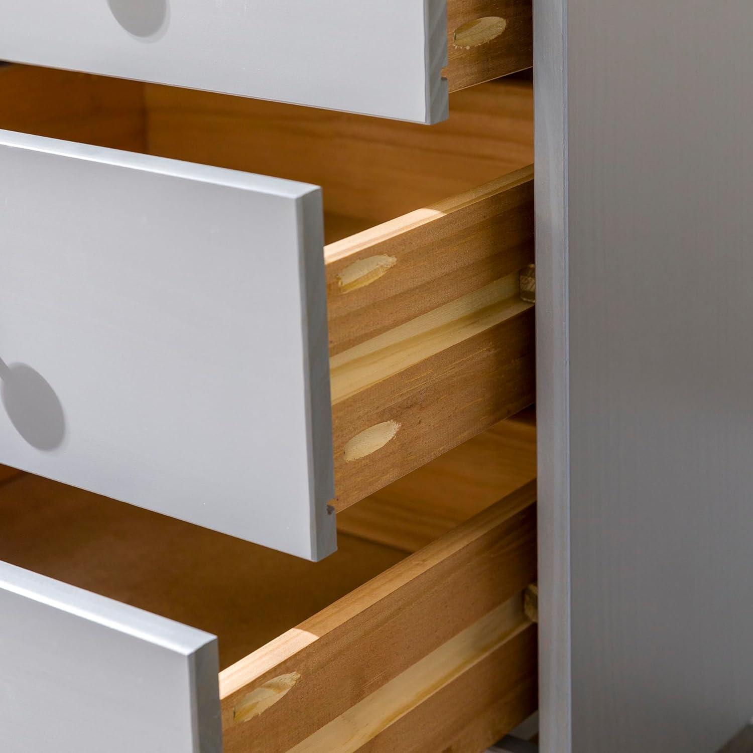 imageWalker Edison Traditional Wood 3 Drawer Nightstand Side Table Bedroom Storage Drawer and Shelf Bedside End Table 18 Inch CaramelGrey