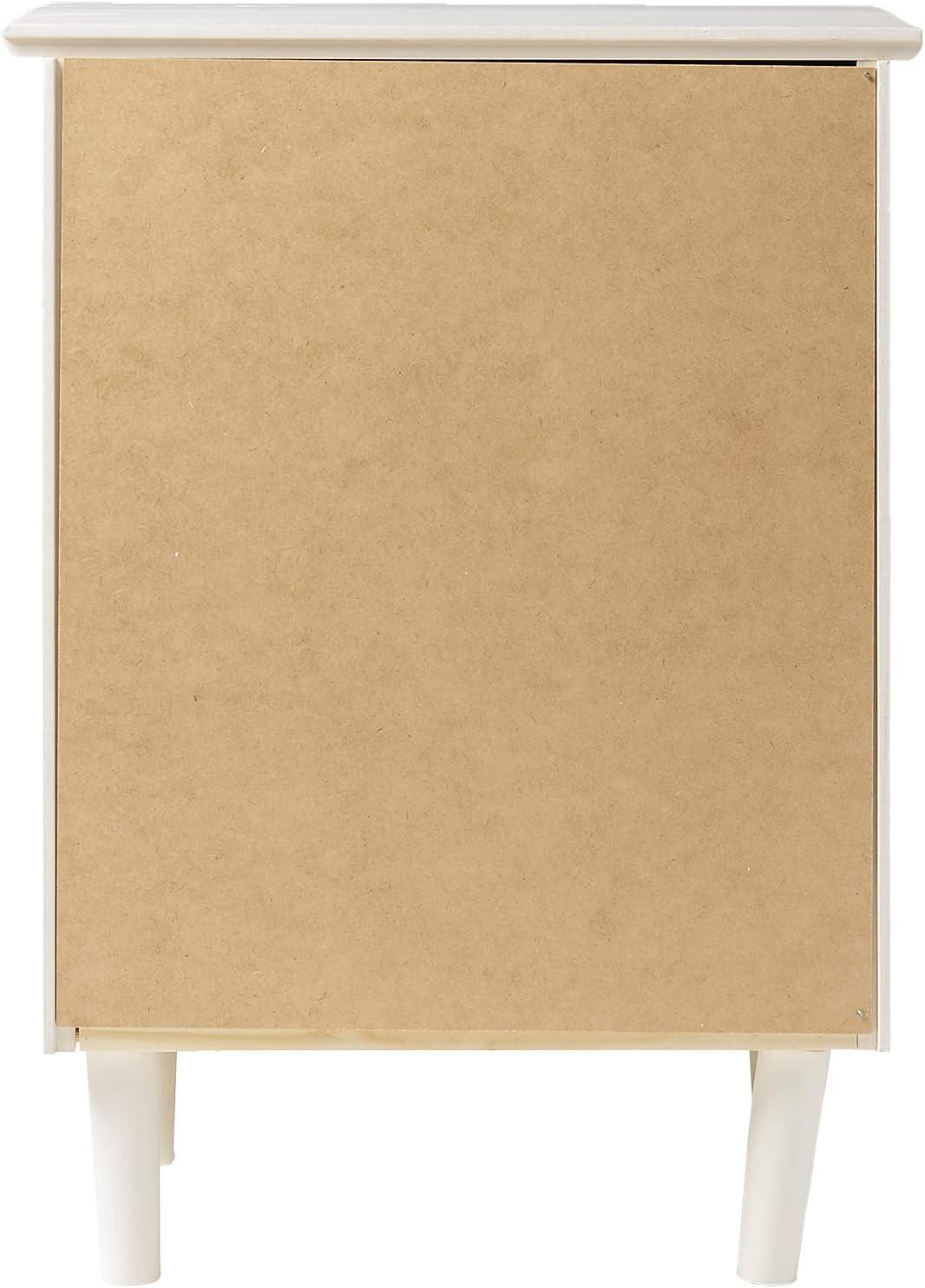 imageWalker Edison Traditional Wood 3 Drawer Nightstand Side Table Bedroom Storage Drawer and Shelf Bedside End Table 18 Inch CaramelWhite