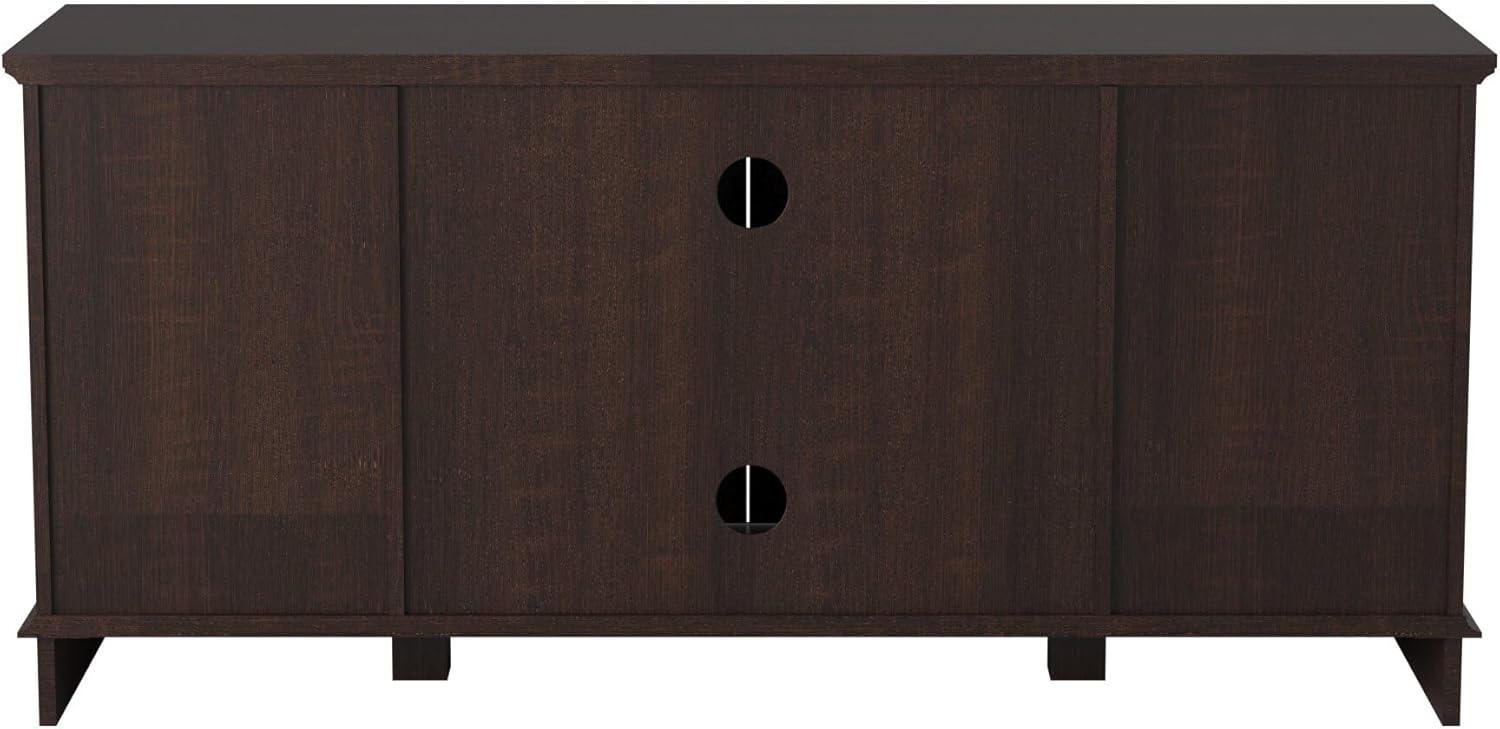 imageWalker Edison Traditional Wood Universal TV Stand with Storage Cabinets for TVs up to 65quot Living Room Entertainment Center 44 Inch Traditional BrownEspresso Brown