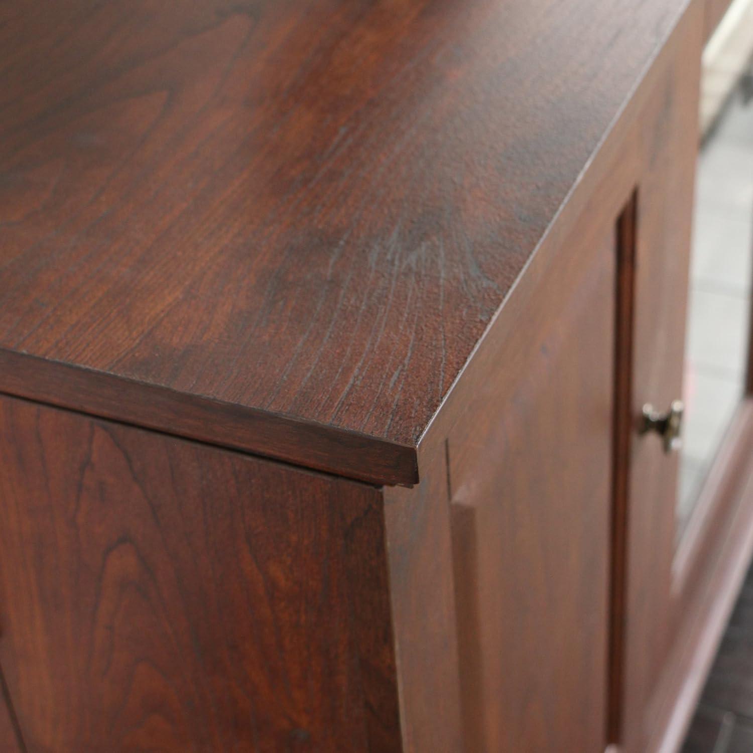 imageWalker Edison Traditional Wood Universal TV Stand with Storage Cabinets for TVs up to 65quot Living Room Entertainment Center 44 Inch Traditional BrownTraditional Brown