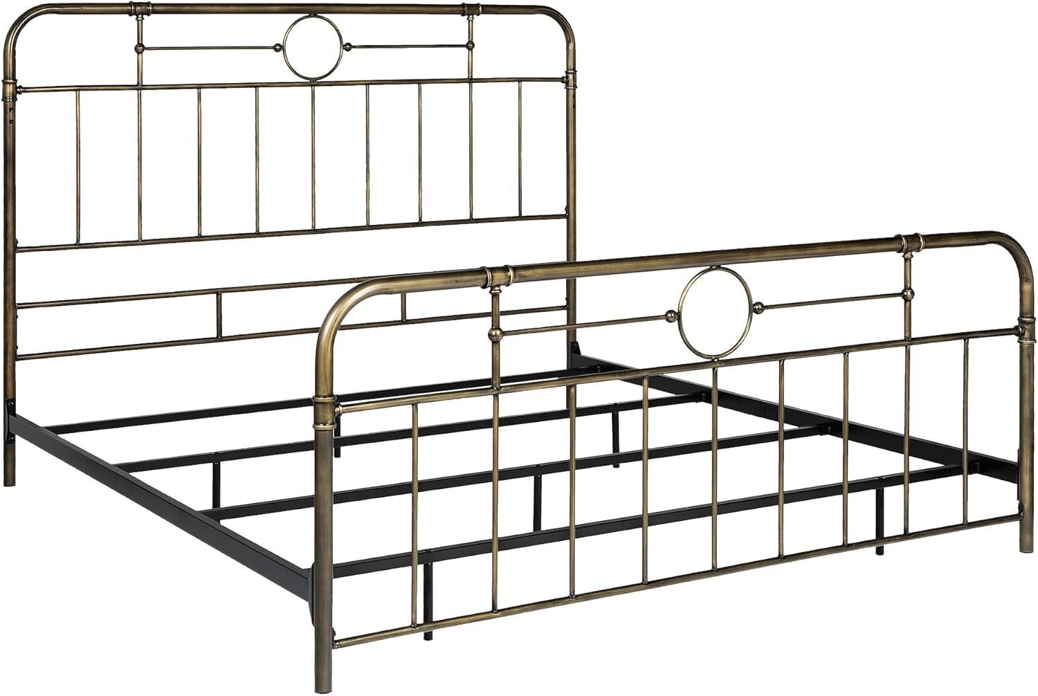 imageWalker Edison Vintage Metal Iron Pipe Queen Size Bed Headboard Bedroom Headboard Footboard Bed Frame Bedroom Queen BronzeBronze