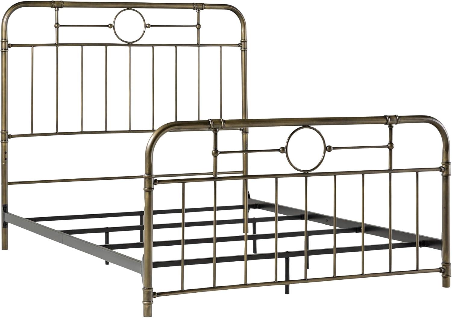 imageWalker Edison Vintage Metal Iron Pipe Queen Size Bed Headboard Bedroom Headboard Footboard Bed Frame Bedroom Queen BronzeBronze