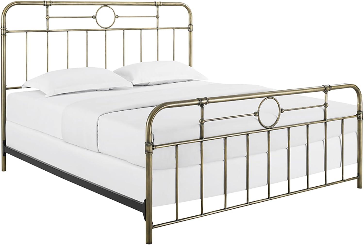 imageWalker Edison Vintage Metal Iron Pipe Queen Size Bed Headboard Bedroom Headboard Footboard Bed Frame Bedroom Queen BronzeBronze