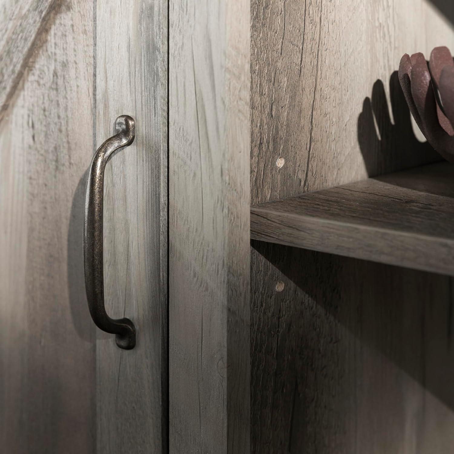 imageWalker Edison Wesley Modern Farmhouse Glass Door TV Stand for TVs up to 65 Inches 58 Inch Stone Grey Without FireplaceGrey Wash