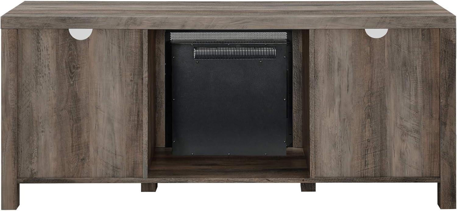 imageWalker Edison Wesley Modern Farmhouse Glass Door TV Stand for TVs up to 65 Inches 58 Inch Stone Grey Without FireplaceGrey Wash