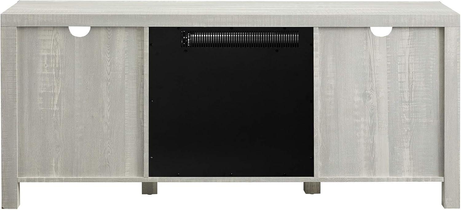 imageWalker Edison Wesley Modern Farmhouse Glass Door TV Stand for TVs up to 65 Inches 58 Inch Stone Grey Without FireplaceStone Grey