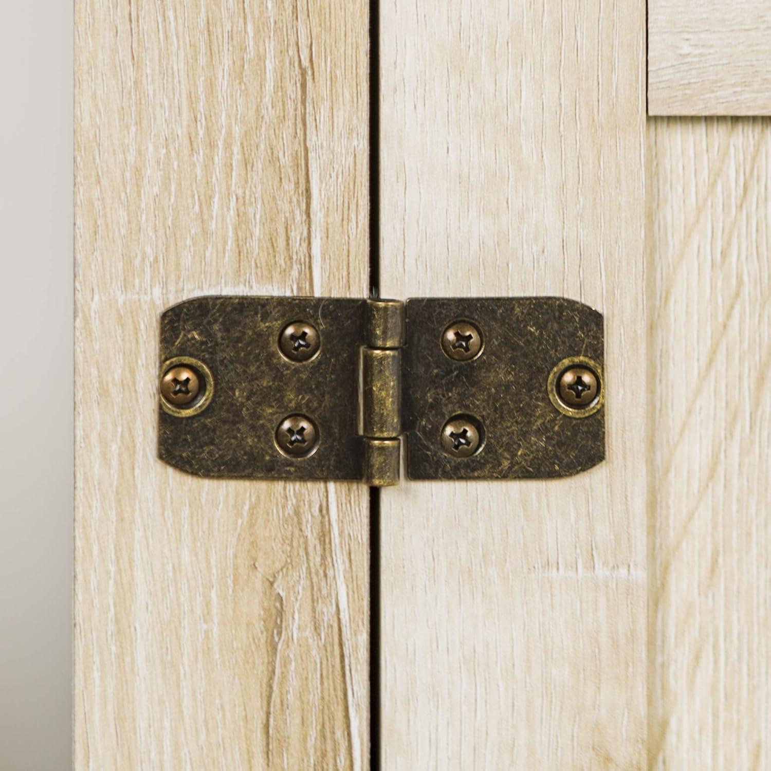 imageWalker Edison Wesley Modern Farmhouse Glass Door TV Stand for TVs up to 65 Inches 58 Inch Stone Grey Without FireplaceWhite Oak