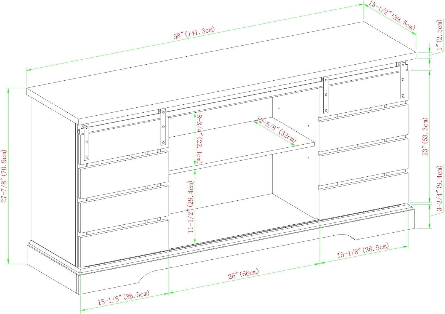 imageWalker Edison Willa Modern Farmhouse Sliding Single Slat Door Storage Console 32 Inch White and Rustic OakRustic Oak