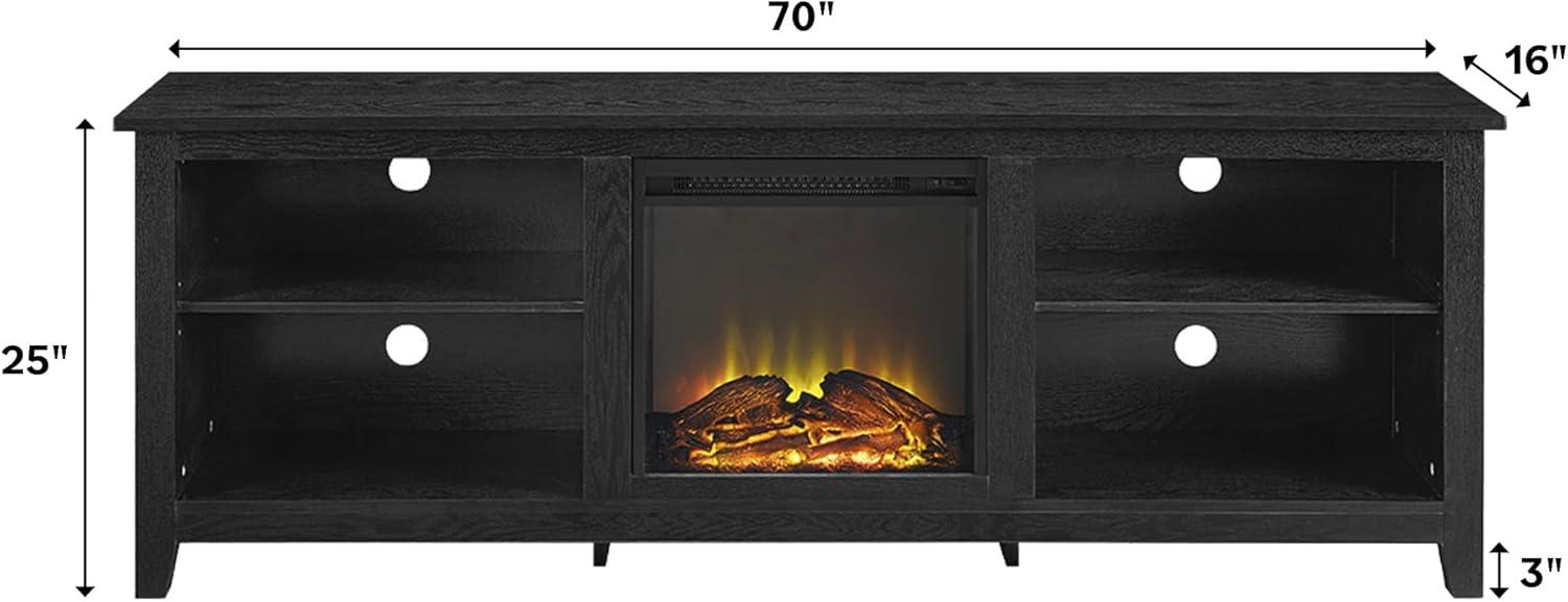 imageWalker Edison Wren Classic 4 Cubby Fireplace TV Stand for TVs up to 80 Inches 70 Inch EspressoCharcoal