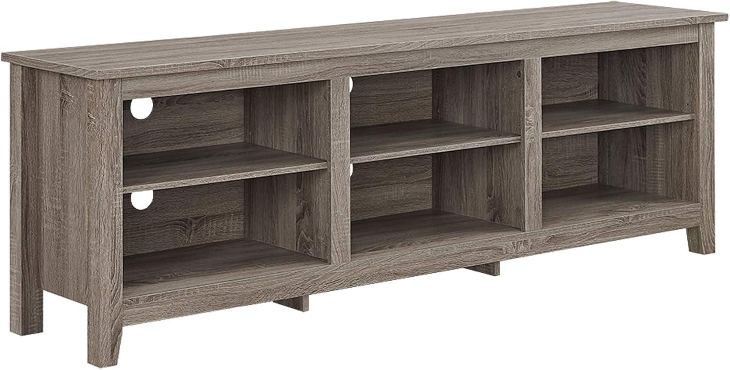 imageWalker Edison Wren Classic 4 Cubby Fireplace TV Stand for TVs up to 80 Inches 70 Inch EspressoDriftwood