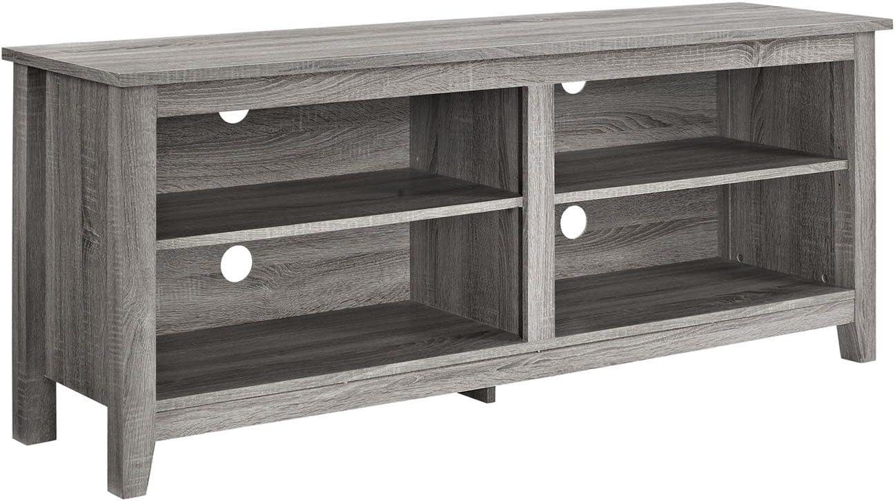 imageWalker Edison Wren Classic 4 Cubby Fireplace TV Stand for TVs up to 80 Inches 70 Inch EspressoDriftwood