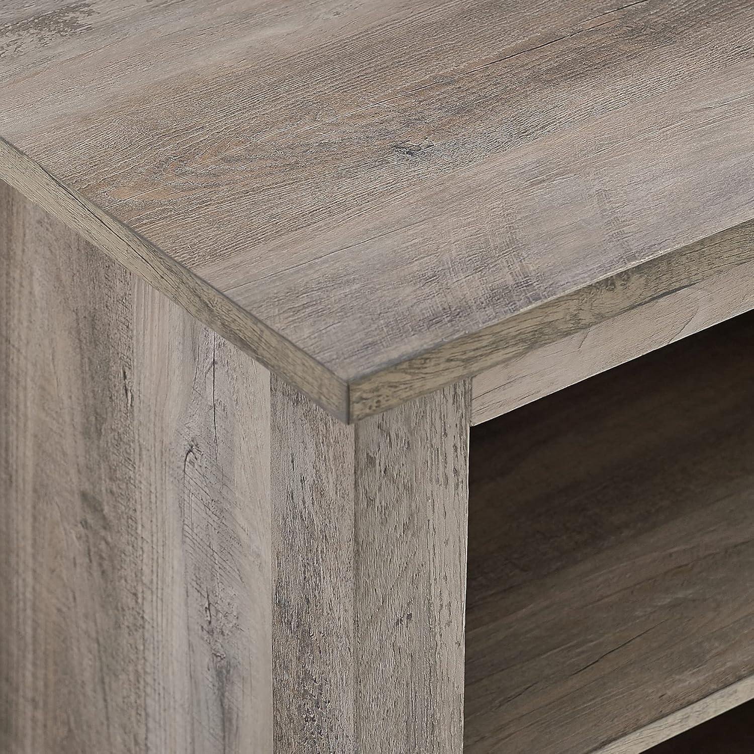 imageWalker Edison Wren Classic 4 Cubby Fireplace TV Stand for TVs up to 80 Inches 70 Inch EspressoGrey Wash