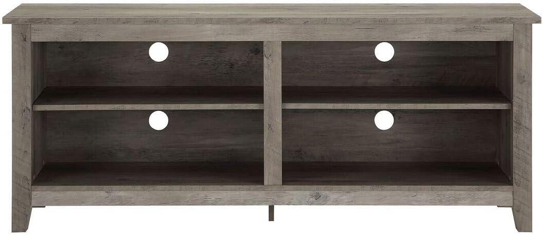 imageWalker Edison Wren Classic 4 Cubby Fireplace TV Stand for TVs up to 80 Inches 70 Inch EspressoGrey Wash