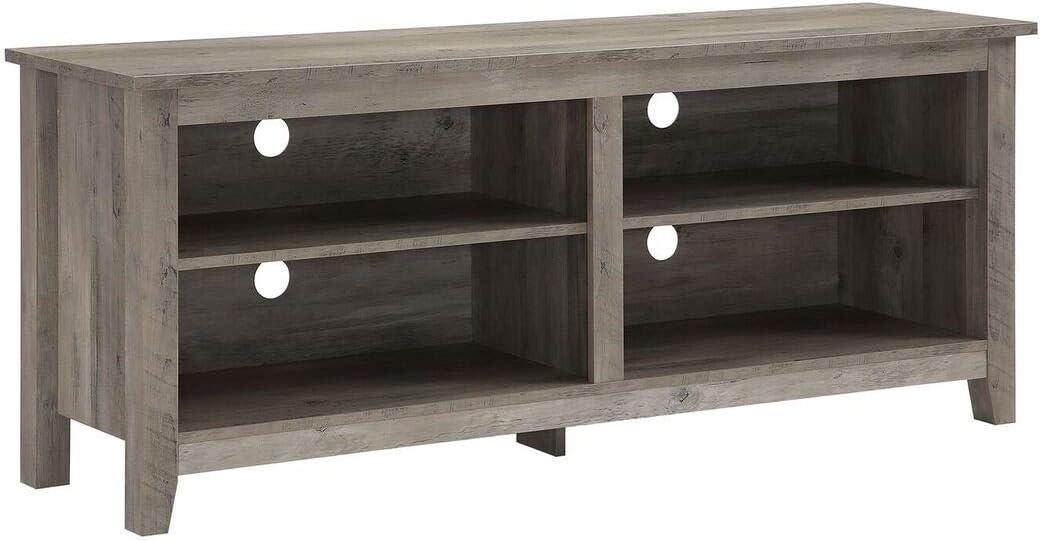 imageWalker Edison Wren Classic 4 Cubby Fireplace TV Stand for TVs up to 80 Inches 70 Inch EspressoGrey Wash