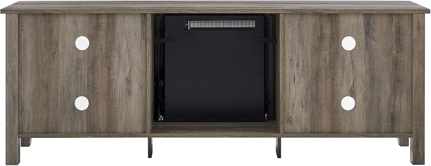 imageWalker Edison Wren Classic 4 Cubby Fireplace TV Stand for TVs up to 80 Inches 70 Inch EspressoGrey Wash