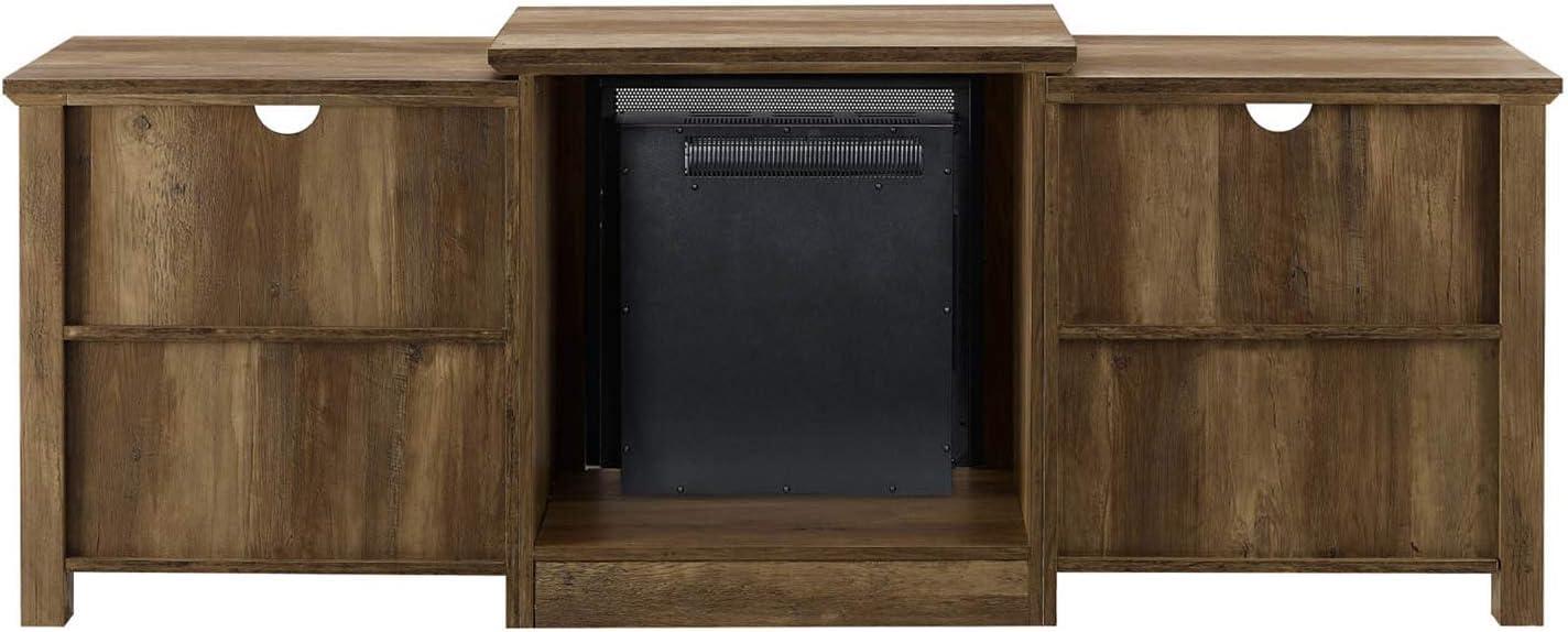 imageWalker Edison Wren Classic 4 Cubby Fireplace TV Stand for TVs up to 80 Inches 70 Inch EspressoRustic Oak