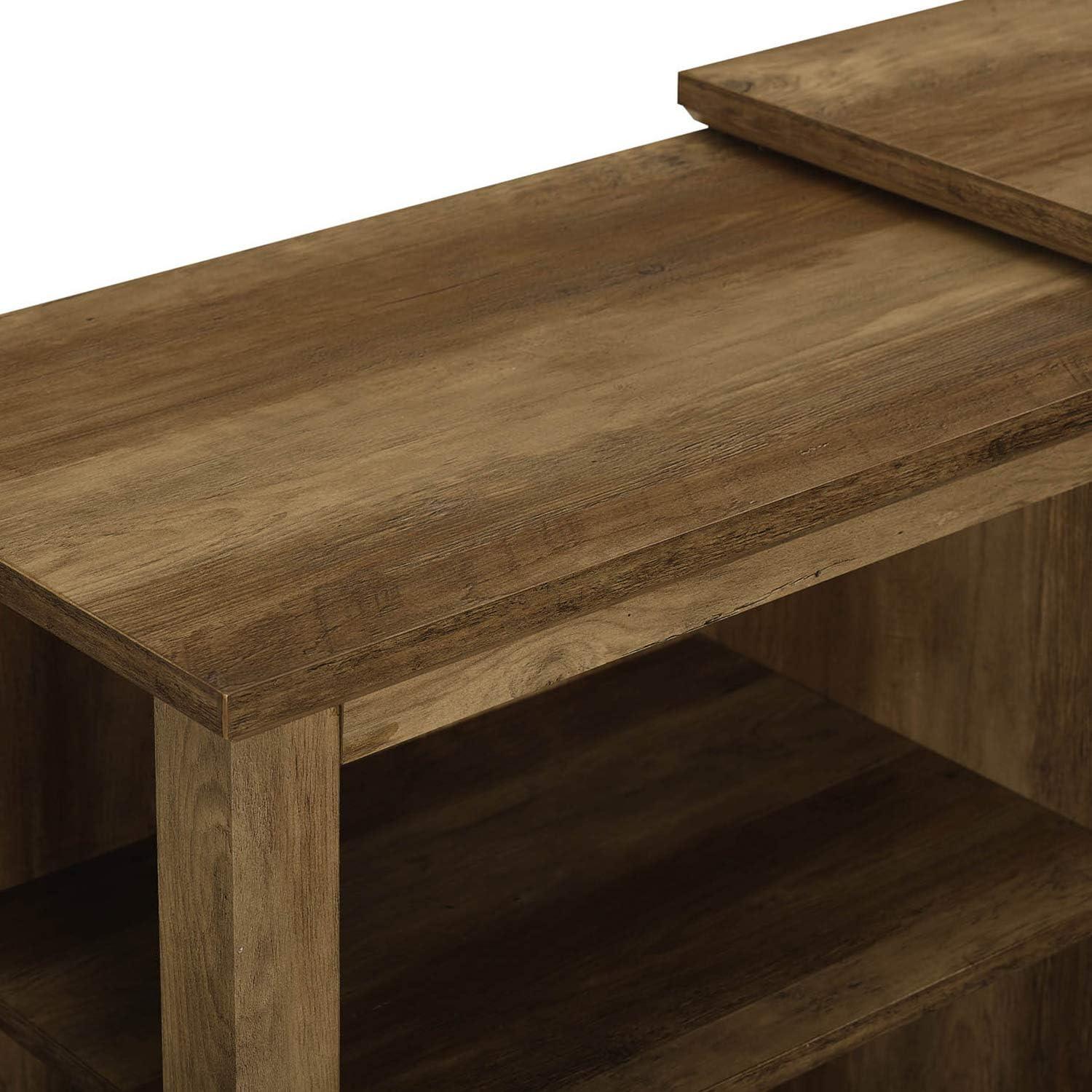 imageWalker Edison Wren Classic 4 Cubby Fireplace TV Stand for TVs up to 80 Inches 70 Inch EspressoRustic Oak