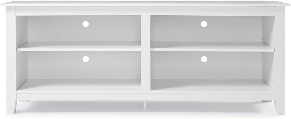 imageWalker Edison Wren Classic 4 Cubby Fireplace TV Stand for TVs up to 80 Inches 70 Inch EspressoWhite
