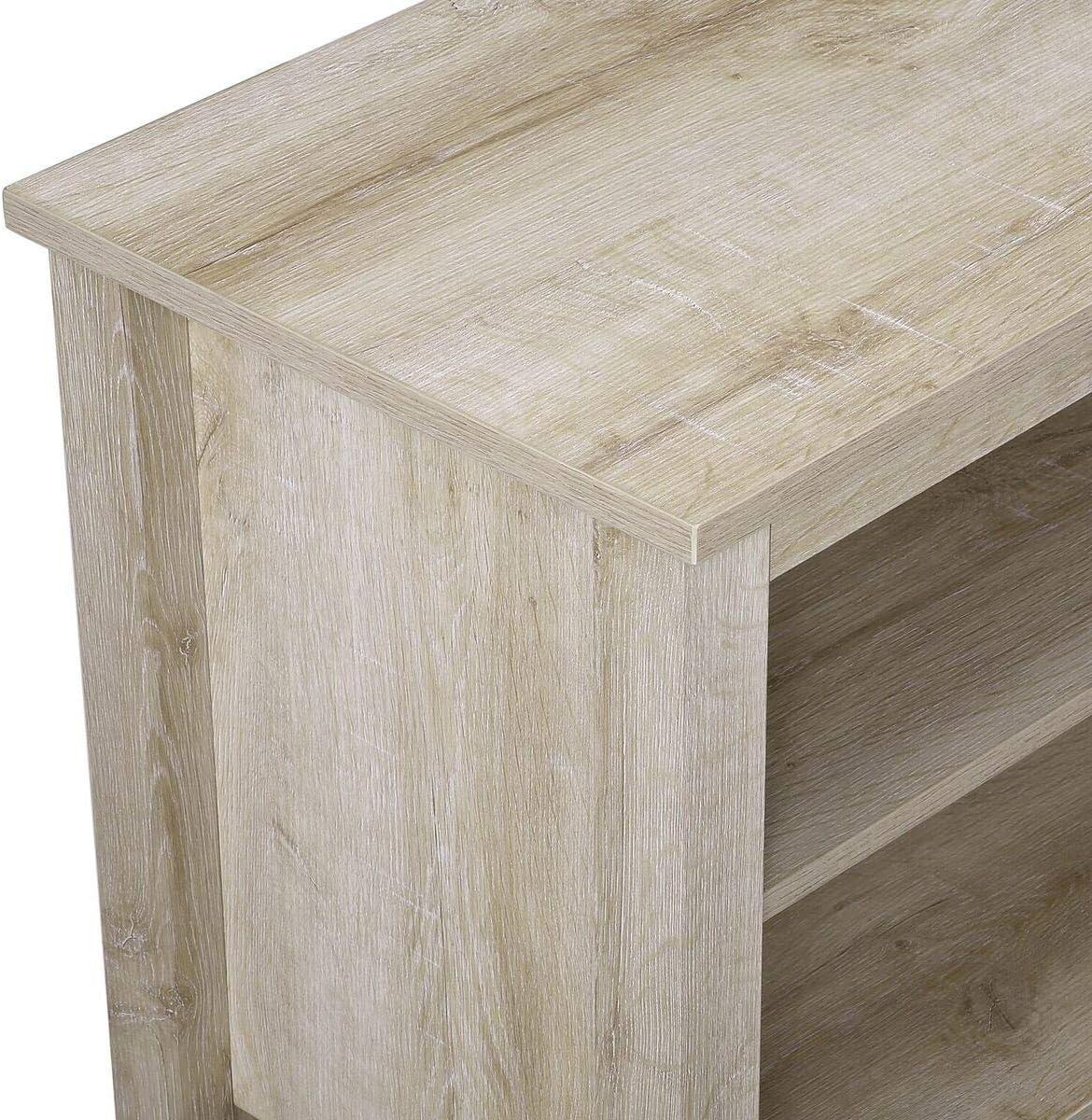 imageWalker Edison Wren Classic 4 Cubby Fireplace TV Stand for TVs up to 80 Inches 70 Inch EspressoWhite Oak