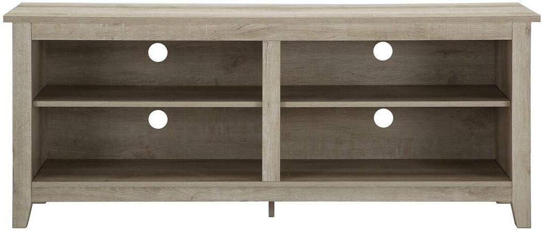 imageWalker Edison Wren Classic 4 Cubby Fireplace TV Stand for TVs up to 80 Inches 70 Inch EspressoWhite Oak