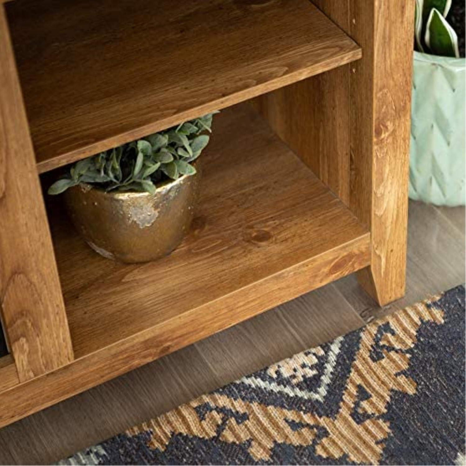 imageWalker Edison Wren Classic 4 Cubby Fireplace TV Stand for TVs up to 80 Inches 70 Inch EspressoWhite Oak