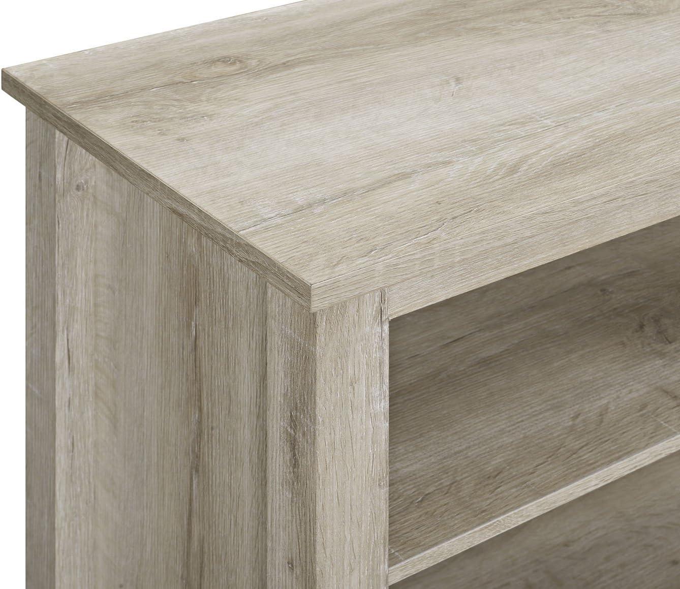 imageWalker Edison Wren Classic 4 Cubby Fireplace TV Stand for TVs up to 80 Inches 70 Inch EspressoWhite Oak