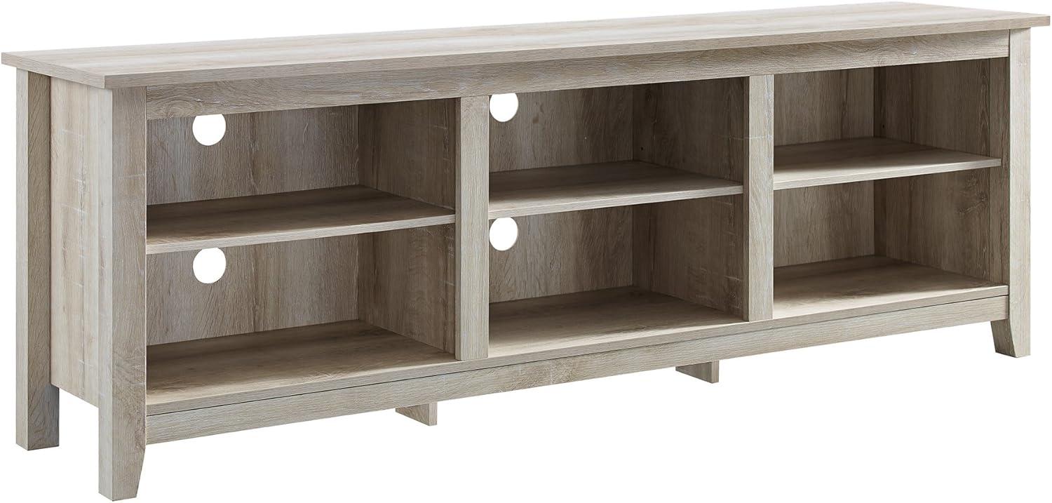 imageWalker Edison Wren Classic 4 Cubby Fireplace TV Stand for TVs up to 80 Inches 70 Inch EspressoWhite Oak