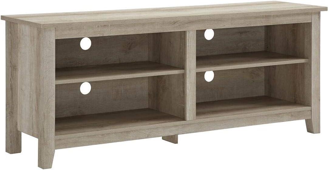 imageWalker Edison Wren Classic 4 Cubby Fireplace TV Stand for TVs up to 80 Inches 70 Inch EspressoWhite Oak