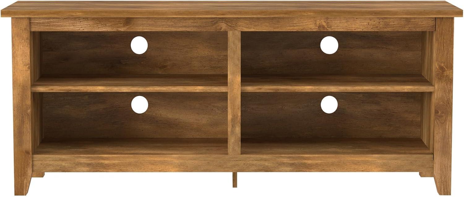 imageWalker Edison Wren Classic 4 Cubby TV Stand for TVs up to 65 Inches 58 Inch BrownBarnwood