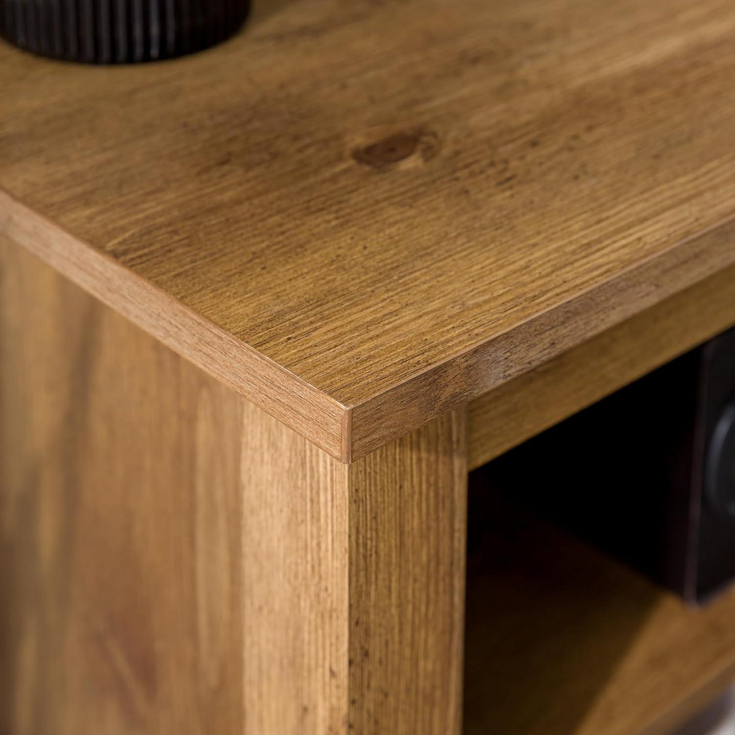 imageWalker Edison Wren Classic 4 Cubby TV Stand for TVs up to 65 Inches 58 Inch BrownBarnwood