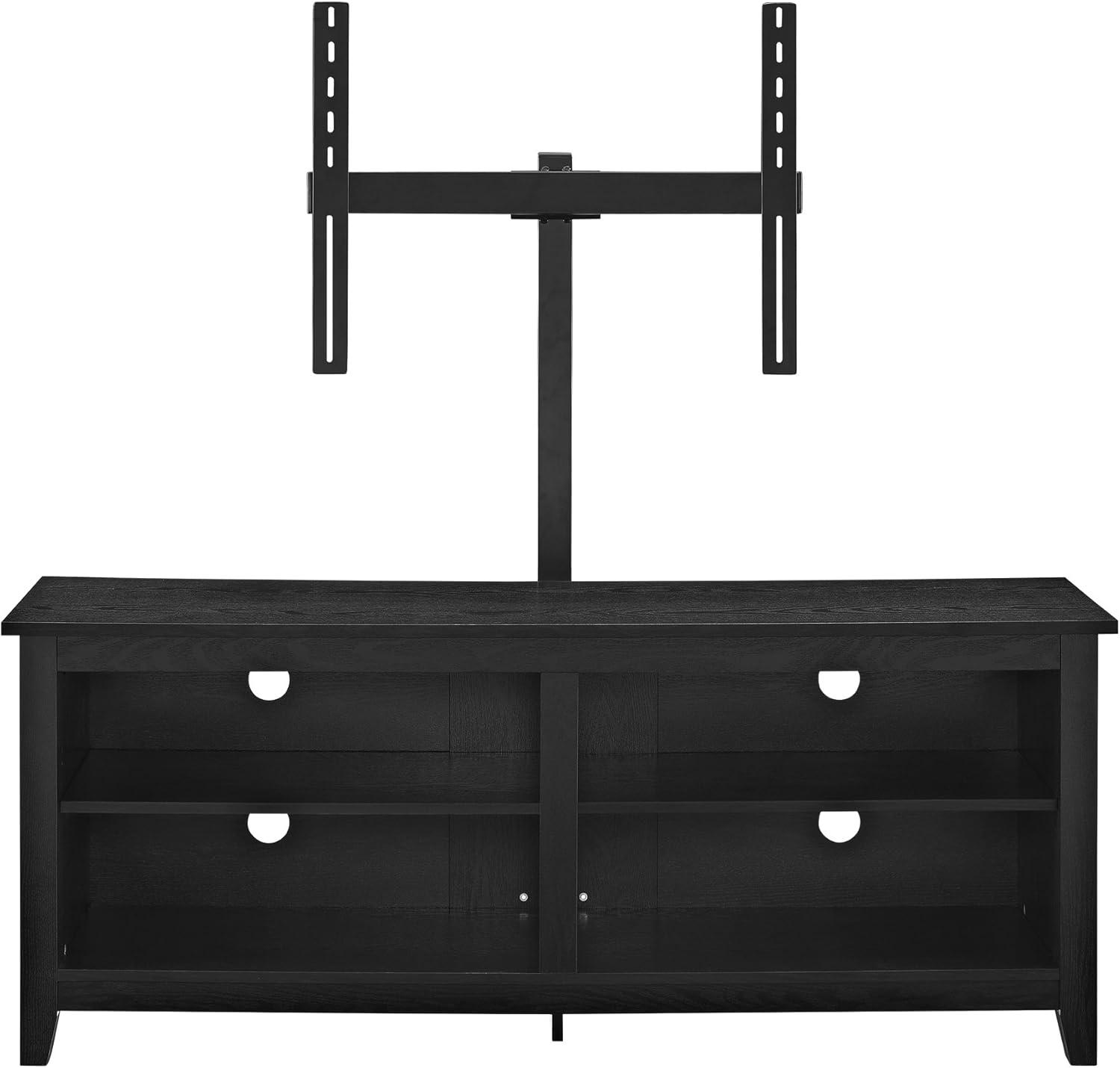 imageWalker Edison Wren Classic 4 Cubby TV Stand for TVs up to 65 Inches 58 Inch BrownBlack
