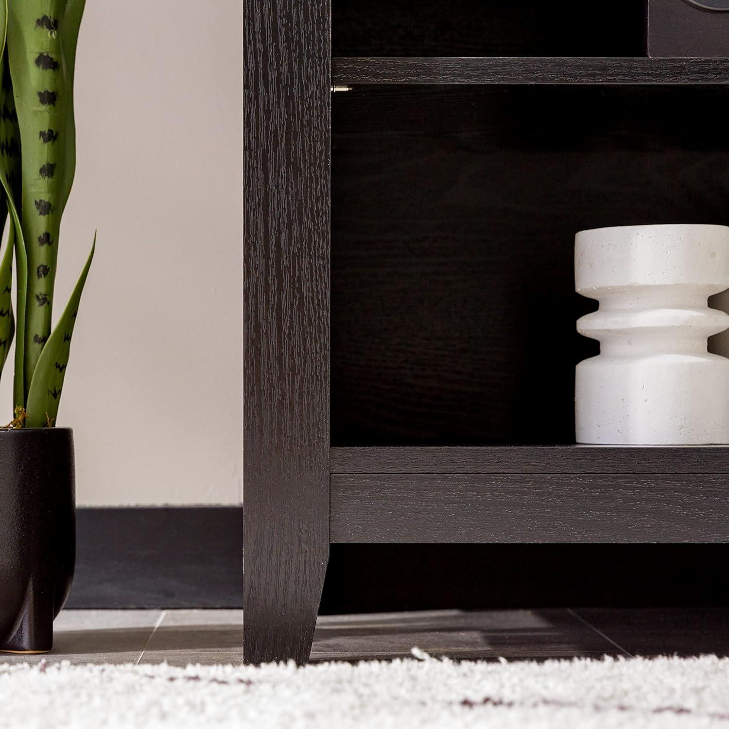 imageWalker Edison Wren Classic 4 Cubby TV Stand for TVs up to 65 Inches 58 Inch BrownBlack