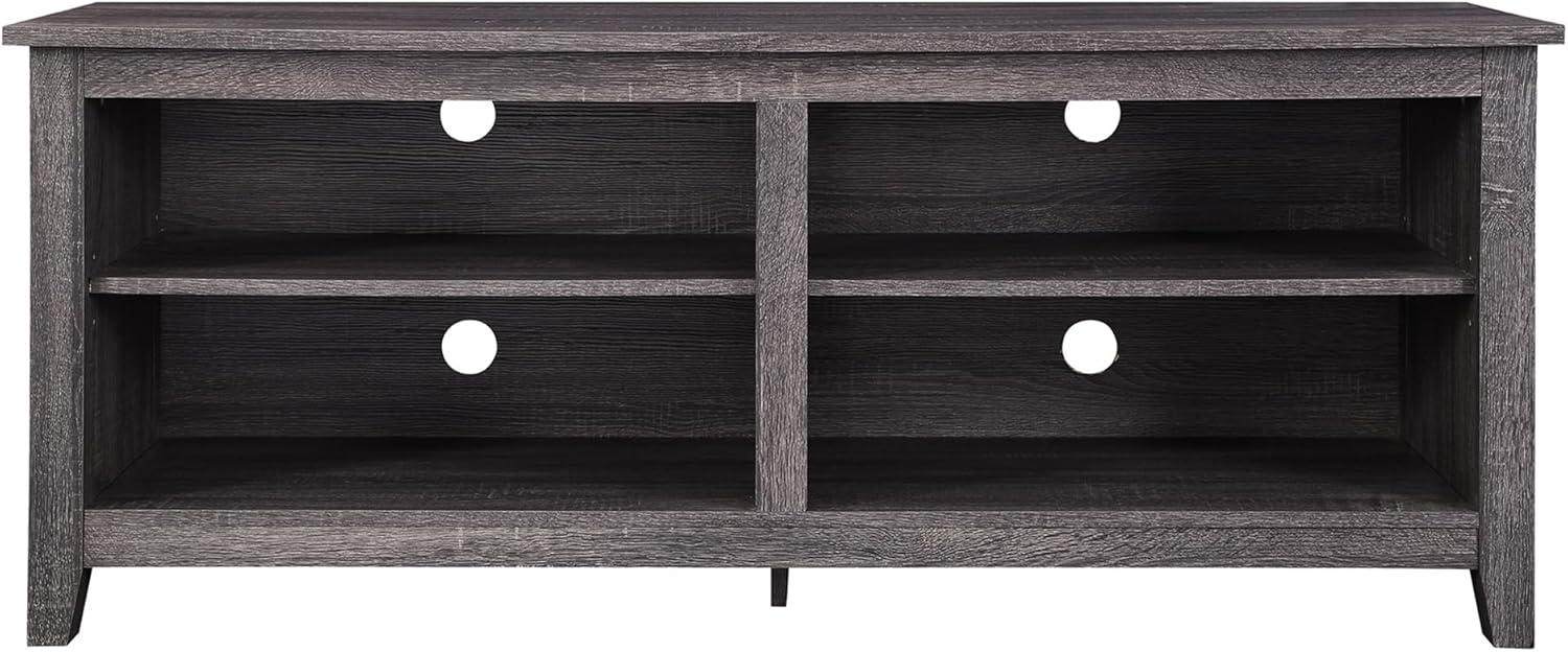 imageWalker Edison Wren Classic 4 Cubby TV Stand for TVs up to 65 Inches 58 Inch BrownCharcoal Grey