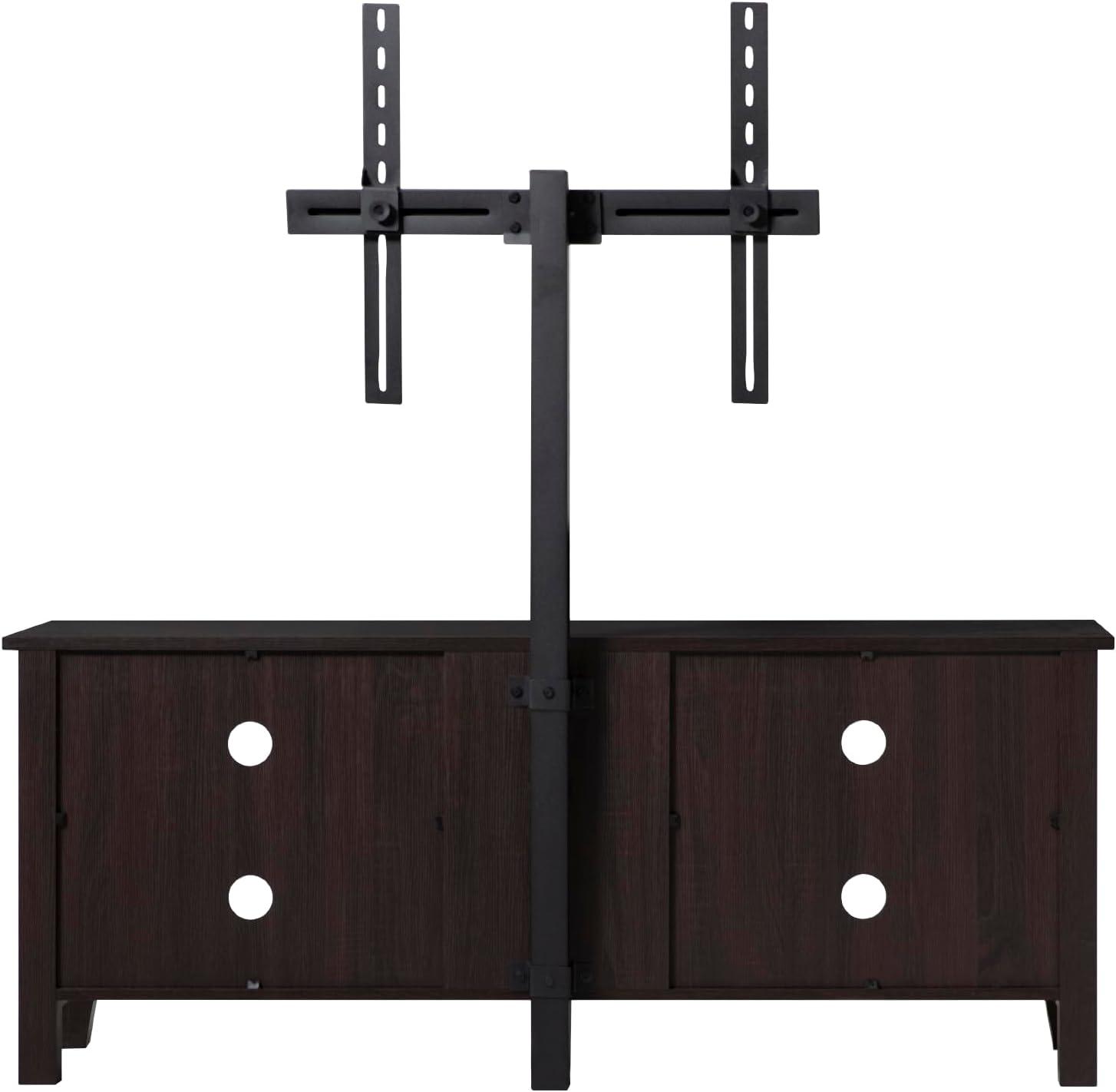 imageWalker Edison Wren Classic 4 Cubby TV Stand for TVs up to 65 Inches 58 Inch BrownEspresso