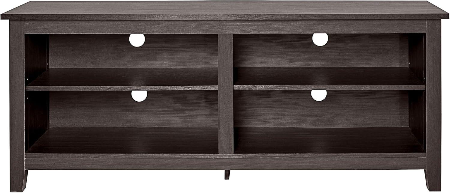 imageWalker Edison Wren Classic 4 Cubby TV Stand for TVs up to 65 Inches 58 Inch BrownEspresso