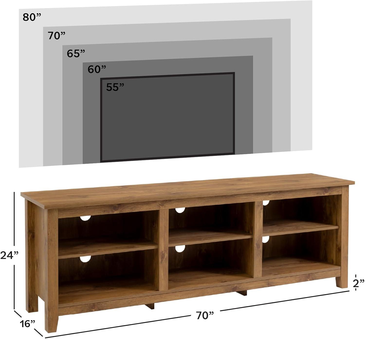imageWalker Edison Wren Classic 6 Cubby TV Stand for TVs up to 80 Inches 70 Inch CharcoalBarnwood