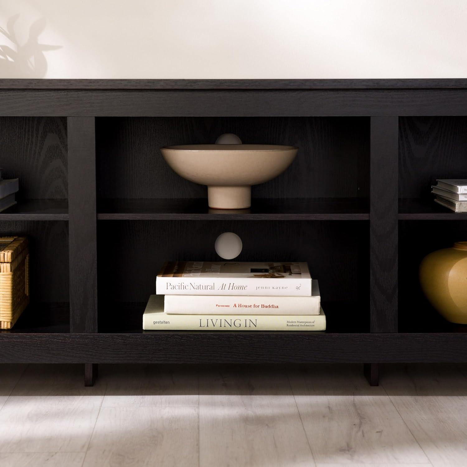 imageWalker Edison Wren Classic 6 Cubby TV Stand for TVs up to 80 Inches 70 Inch CharcoalBlack