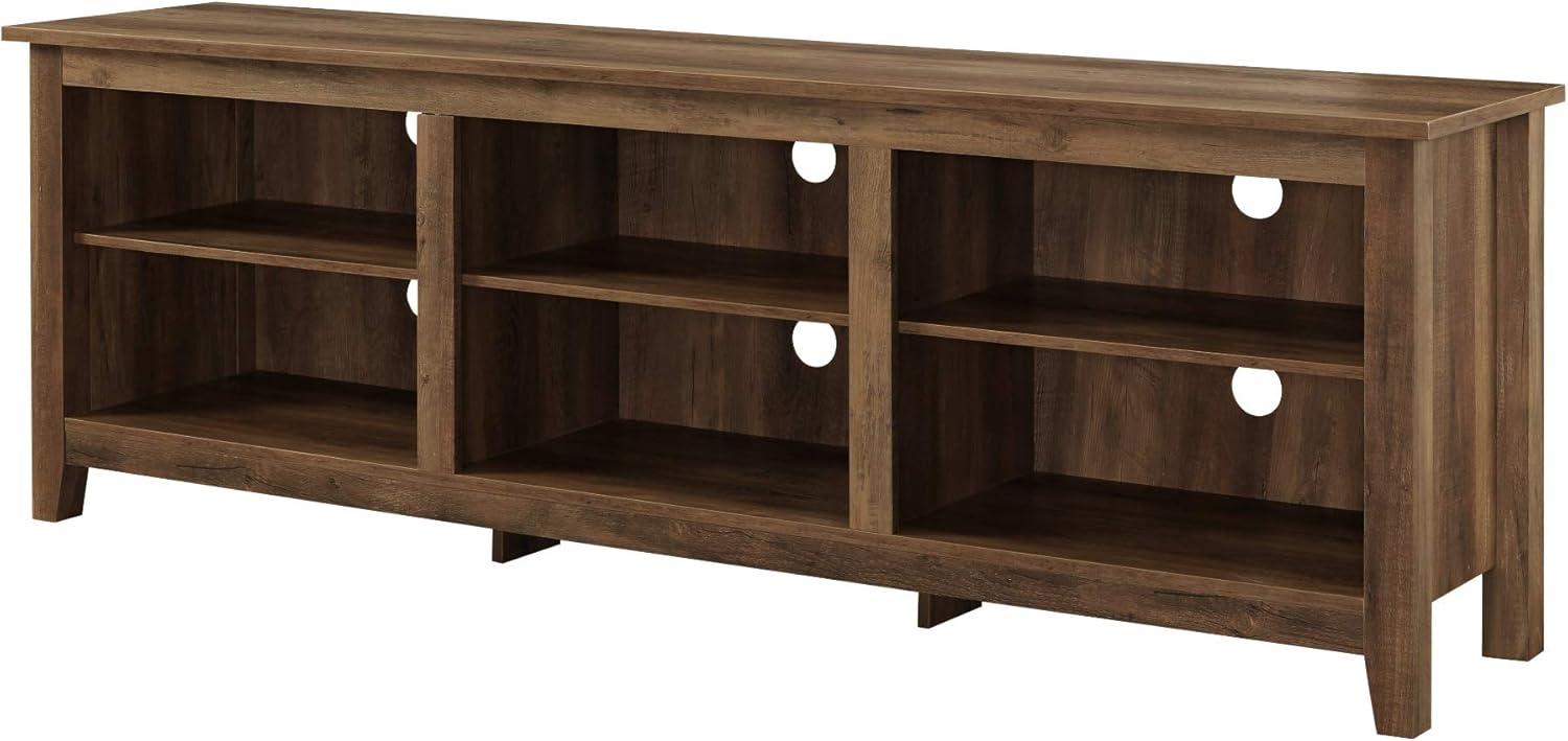 imageWalker Edison Wren Classic 6 Cubby TV Stand for TVs up to 80 Inches 70 Inch CharcoalRustic Oak