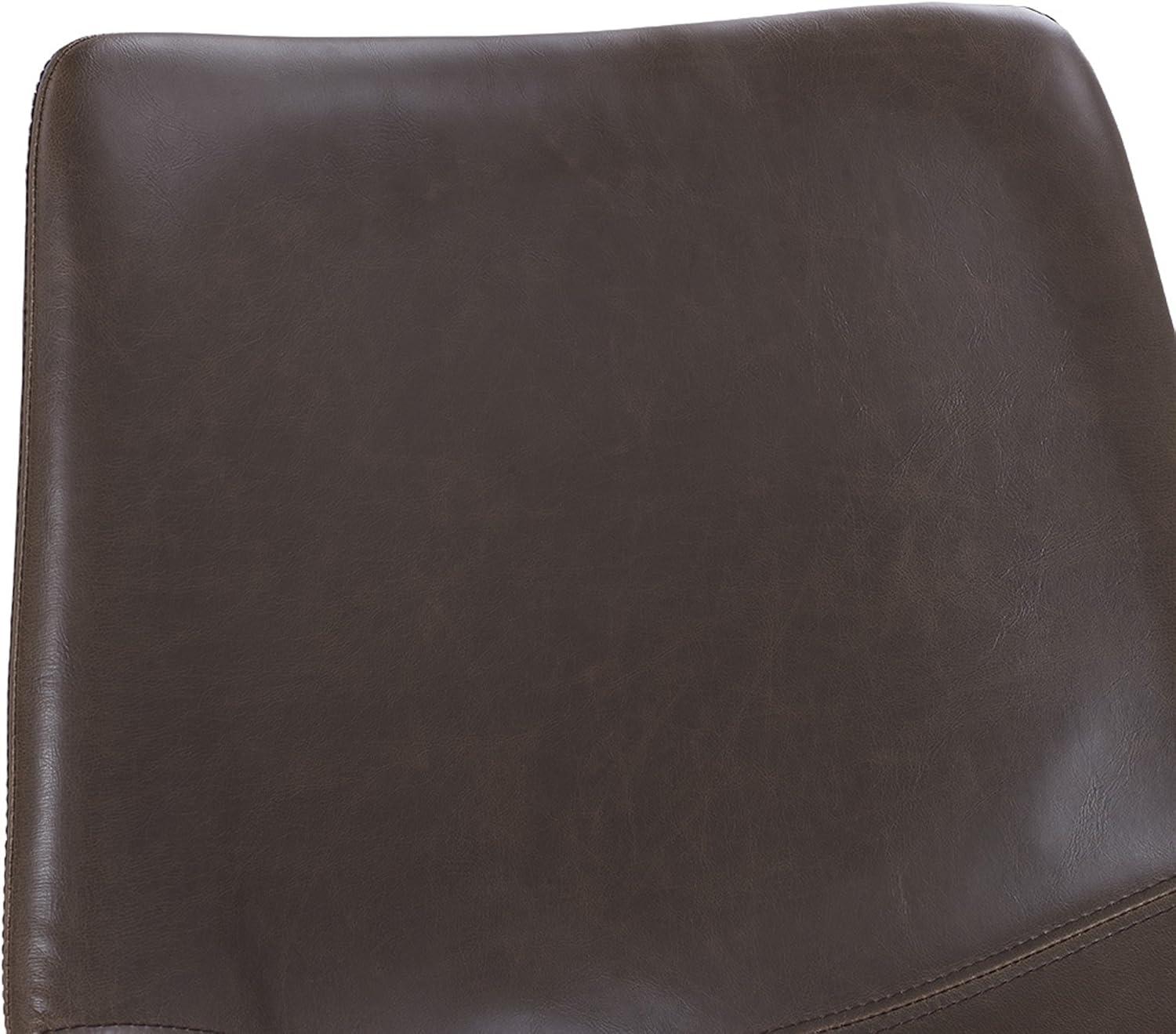 imageWalker Edison Xuma Modern Faux Leather Armless Low Back Counter Stool Set of 2 Whiskey BrownBrown