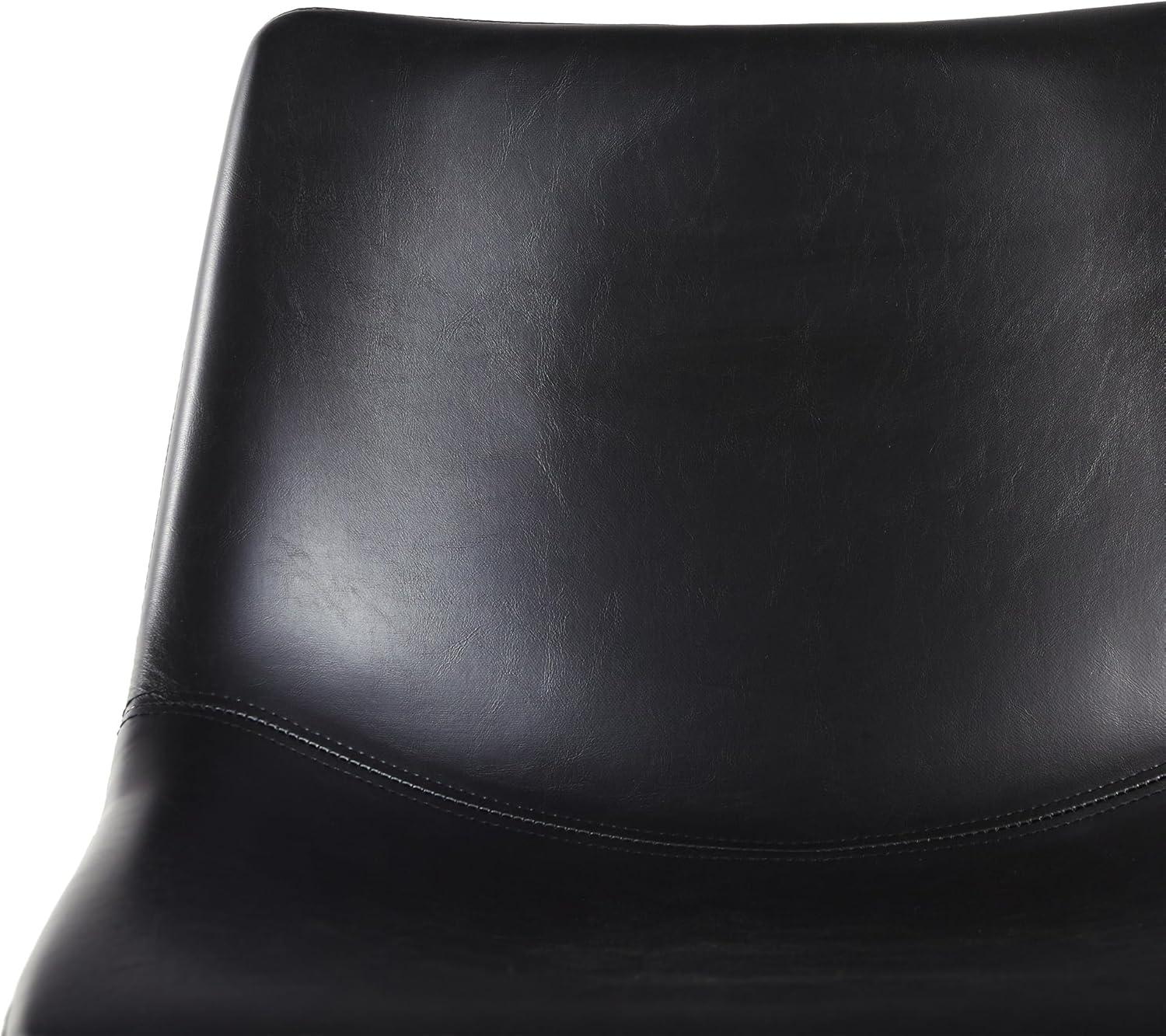 imageWalker Edison Xuma Modern Faux Leather Armless Low Back Counter Stool Set of 2 Whiskey BrownModern Black