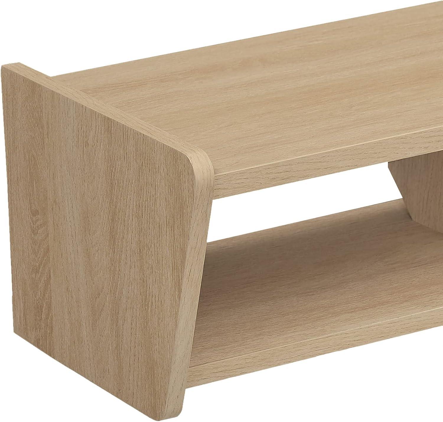 imageWalker Edison Zee Modern Floating Mounted Minimalist Stand for TVs up to 70 Inches 65 Inch Coastal OakCoastal Oak