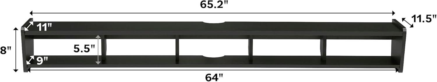 imageWalker Edison Zee Modern Floating Mounted Minimalist Stand for TVs up to 70 Inches 65 Inch Coastal OakCoastal Oak